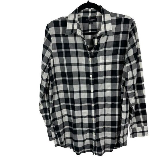 Black and white plaid button up - Picture 1 of 9